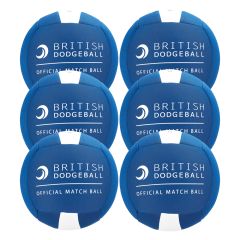 British Dodgeball Match Ball - Blue/White, Size 2, Set of 6