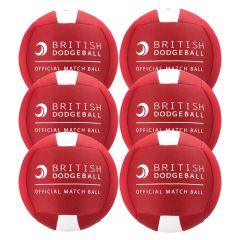 British Dodgeball Match Ball - Red/White, Size 2, Set of 6