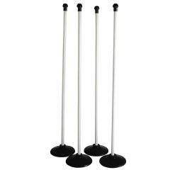 Aresson Plastic Rounders Post and Base Set - 90cm White