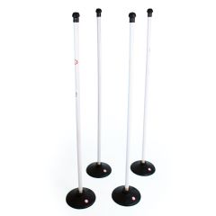 Aresson Wooden Rounders Post and Base Set - 120cm White
