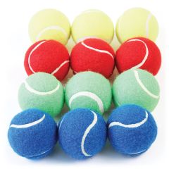 Coloured Tennis Ball  Mixed - Set of 12