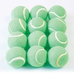 Coloured Tennis Ball  Green - Set of 12