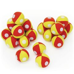 Hook And Loop Ball  60mm, Red/Yellow - Set of 24