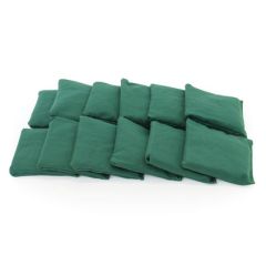 Rectangular Cotton Bean Bag - Green, Set of 12