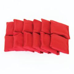 Rectangular Cotton Bean Bag - Red, Set of 12