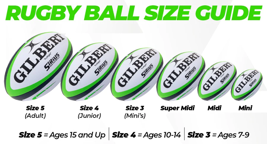Gilbert Rugby Ball Size Chart