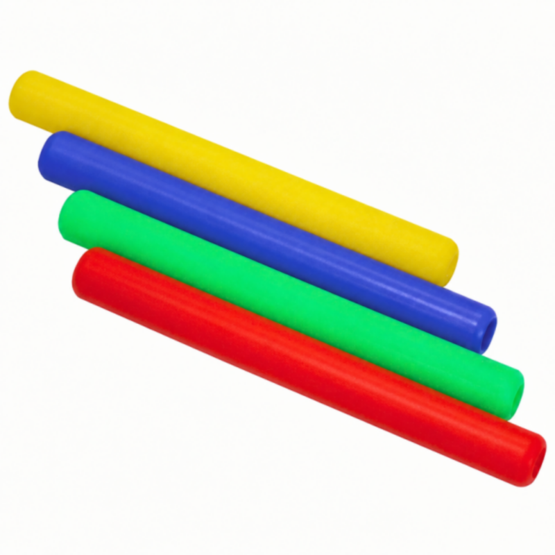 Sportshall Plastic Relay Batons Pack - Pack of 4 Relay batons in red, yellow, green and blue