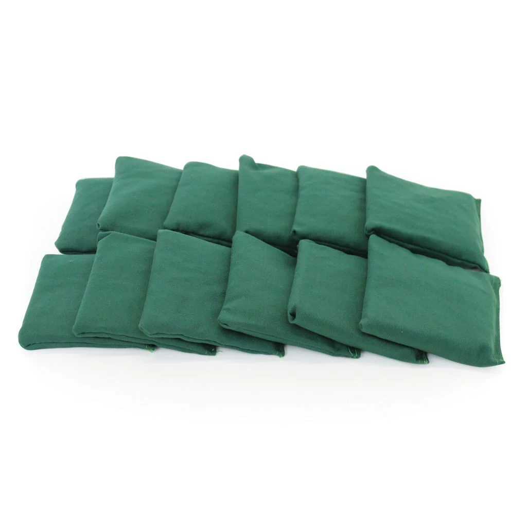 Square Cotton Bean Bag – Green, Bag of 12