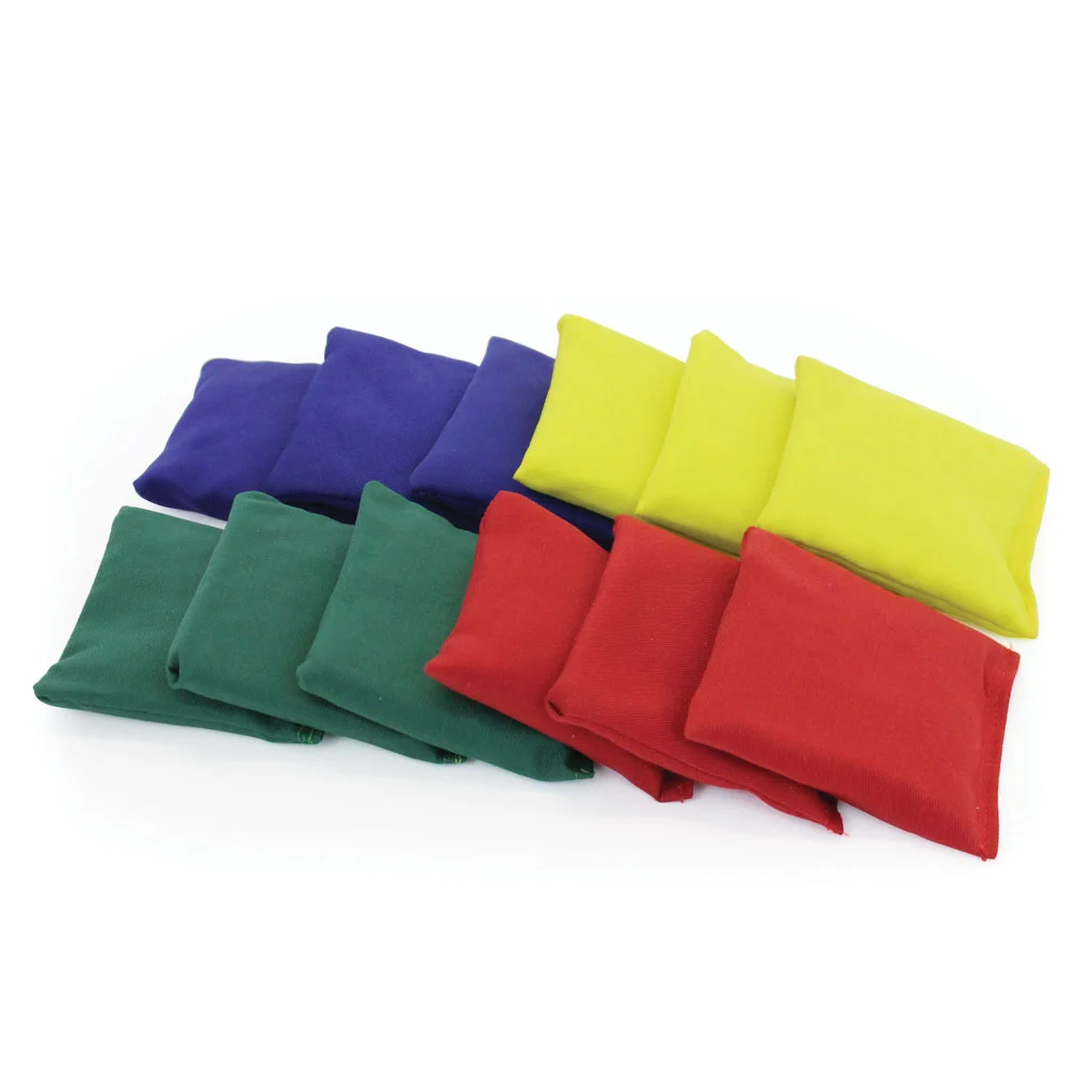Square Cotton Bean Bag – Mixed Colours, Bag of 12