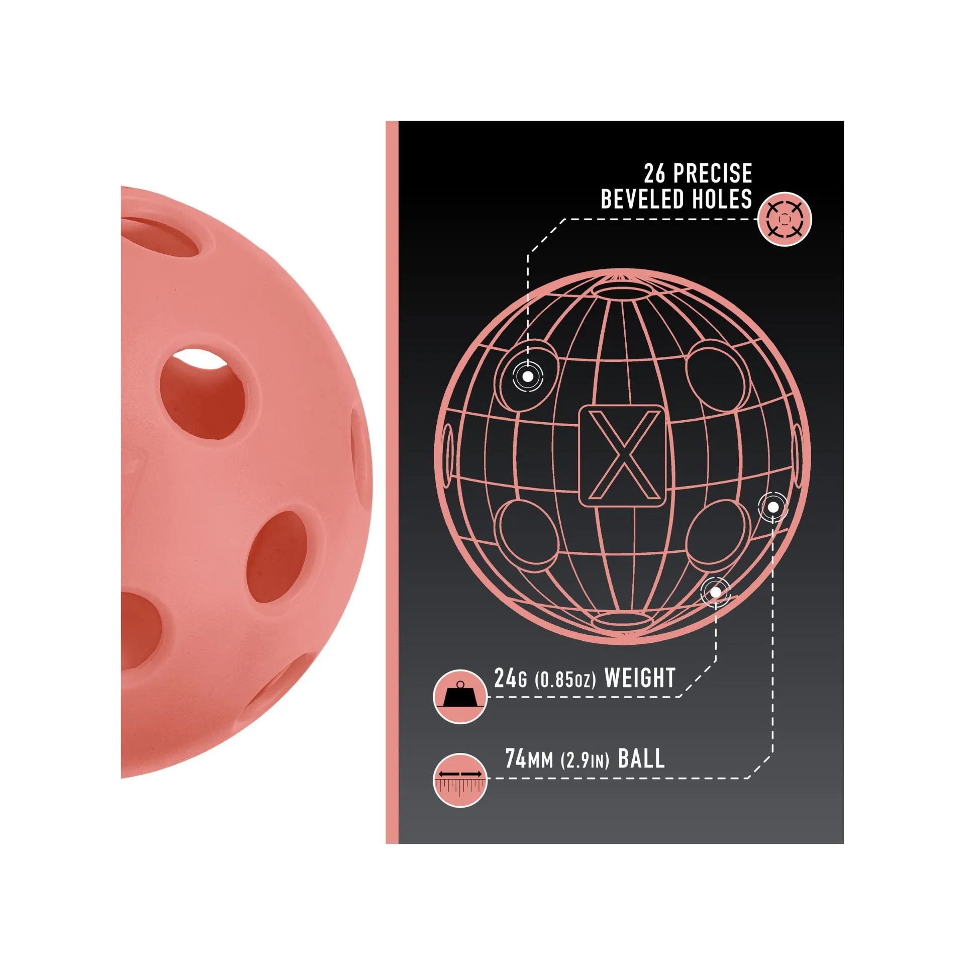 Franklin Indoor X-26 Pickleball – Pack of 12 Orange