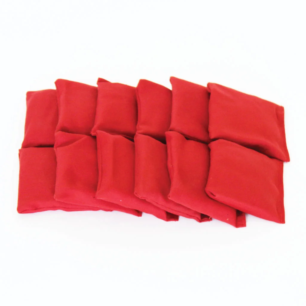 Square Cotton Bean Bag – Red, Bag of 12