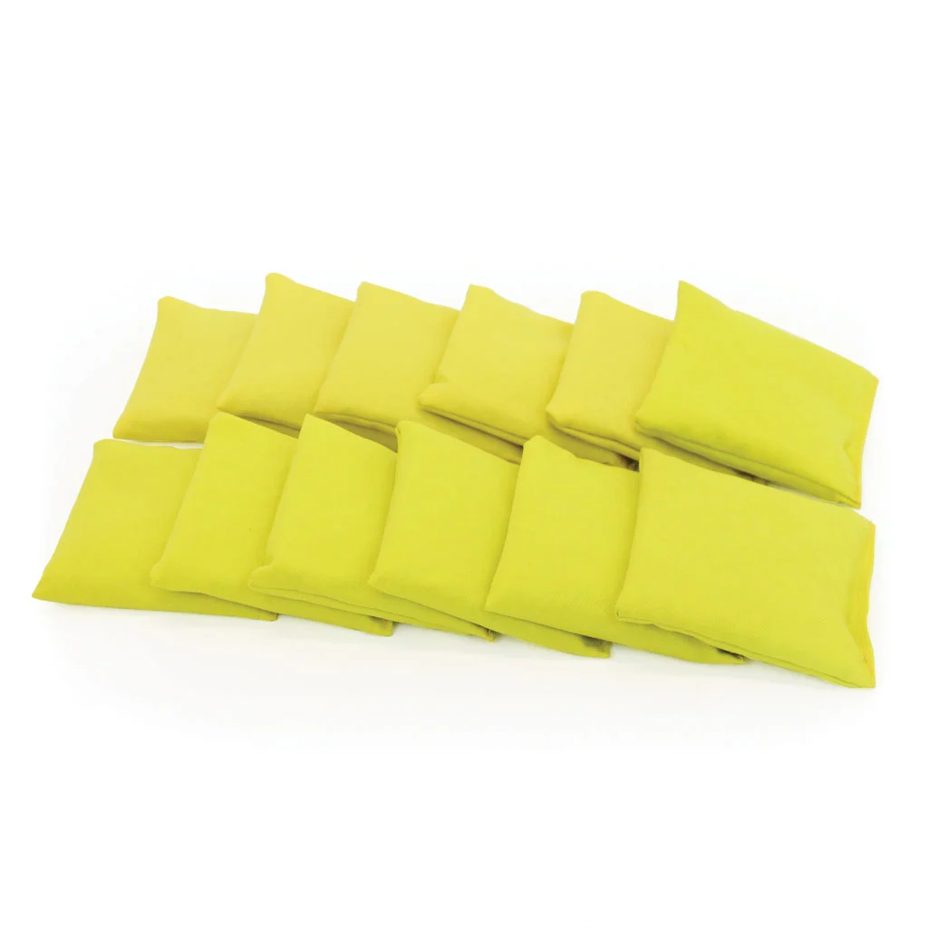 Square Cotton Bean Bag – Yellow, Bag of 12