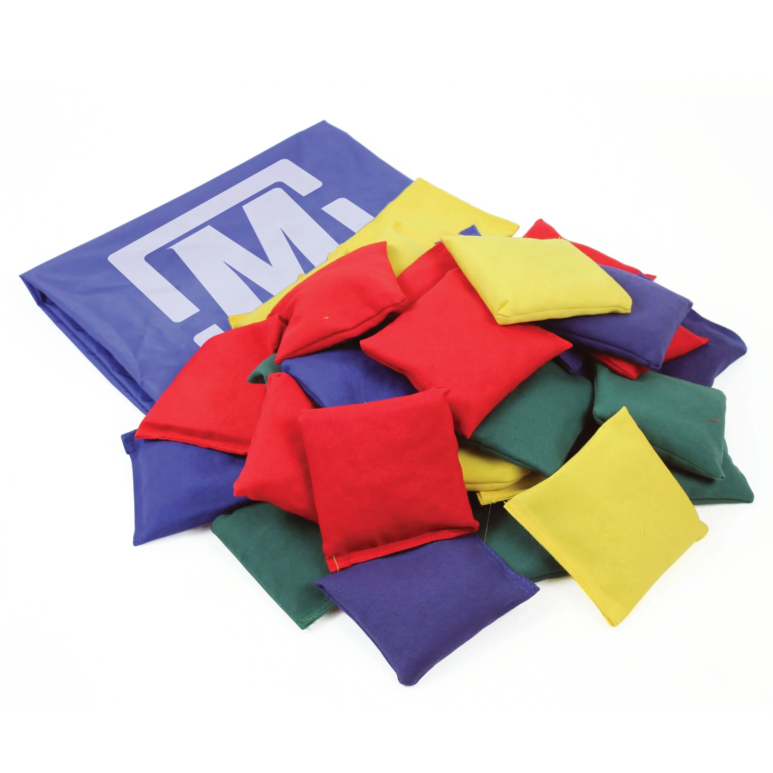 Square Cotton Bean Bag – Mixed Colours, Bag of 36